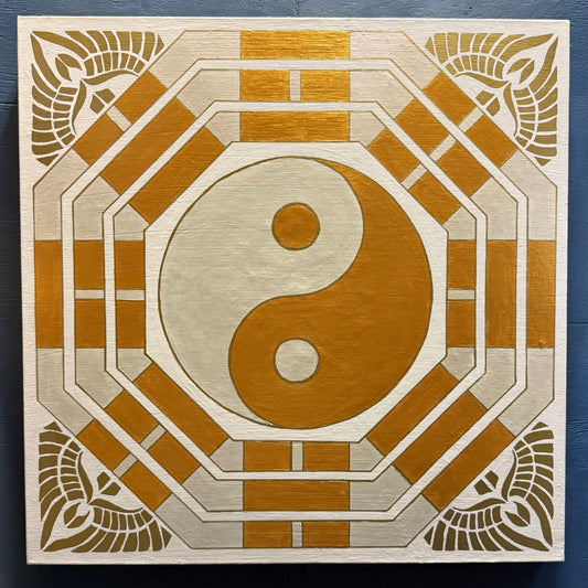 Bagua Yin Yang with Archangel Wings (24x24”)